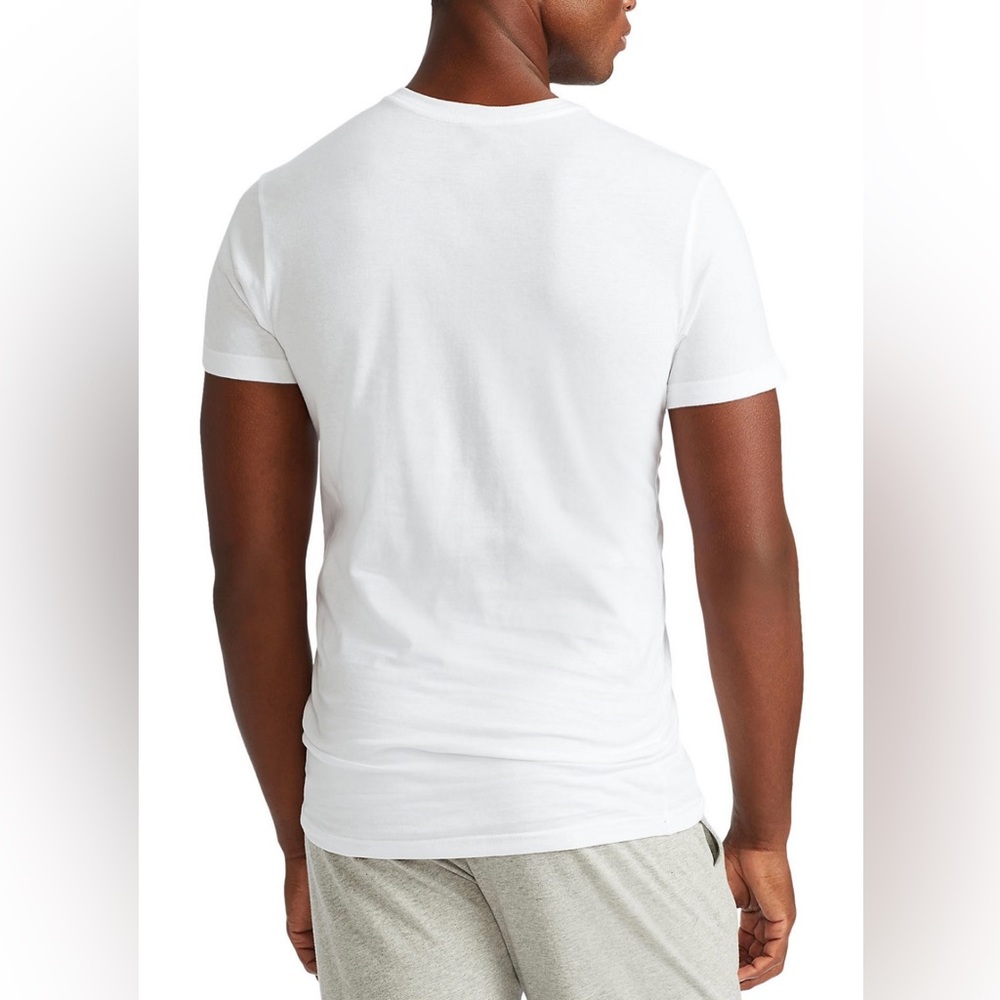 NWOT Men’s POLO RALPH LAUREN Slim Modern Fit White V-Neck Tee Shirt Size XS - Picture 2 of 5